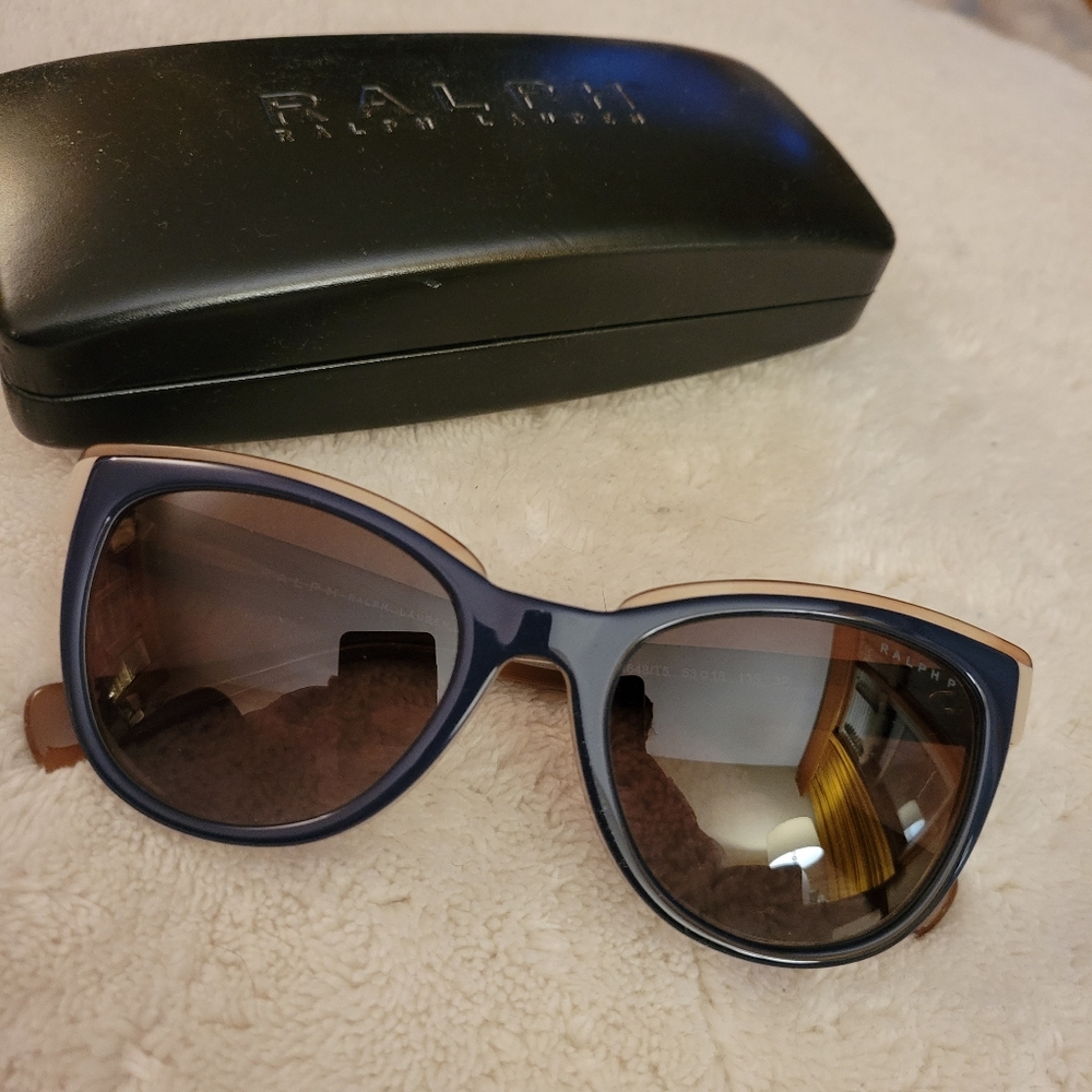 Dark blue polarized sunglasses